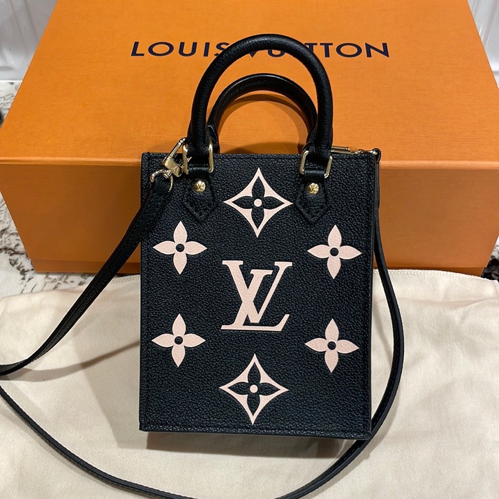 COPY - Louis Vuitton Petite Sac Plat Bicolor Monogram Empreinte Leather